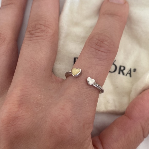 Pandora two hearted ring size 50 or 5 - Picture 2 of 3